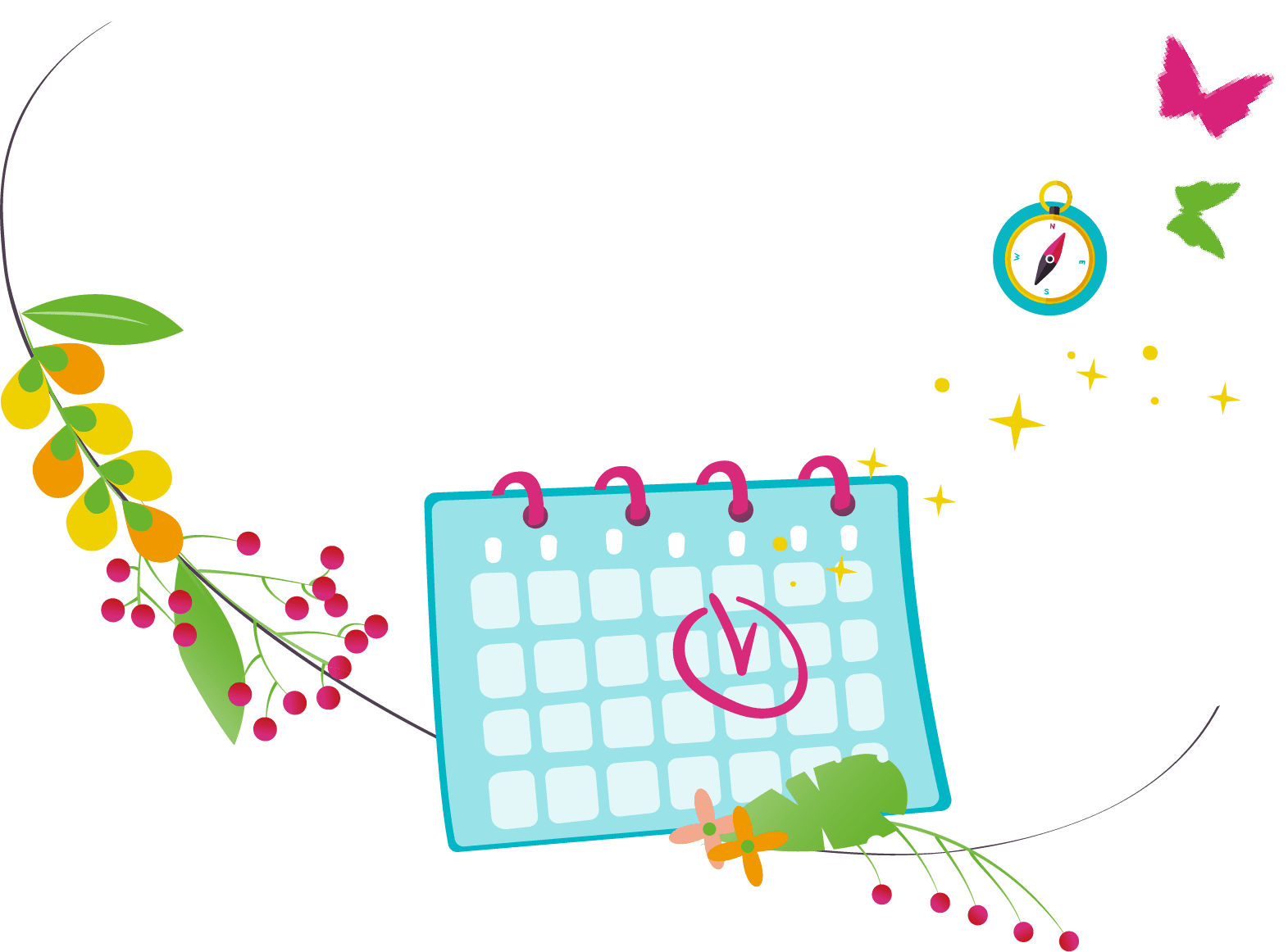 Calendrier illustré : réserver une séance ou un atelier avec Claire Rollet